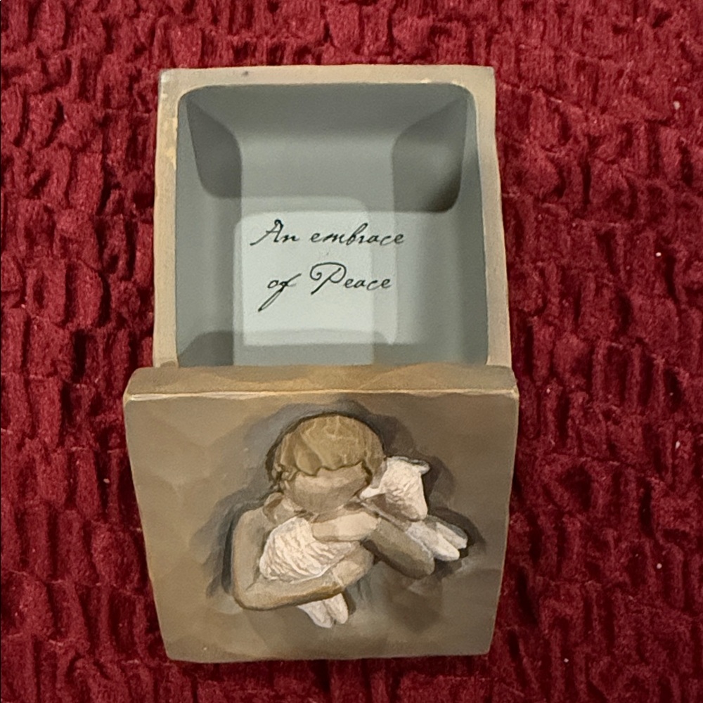 Willow Tree Tender Embrace Sculpture in Gray and Cream - Picture 2 of 2